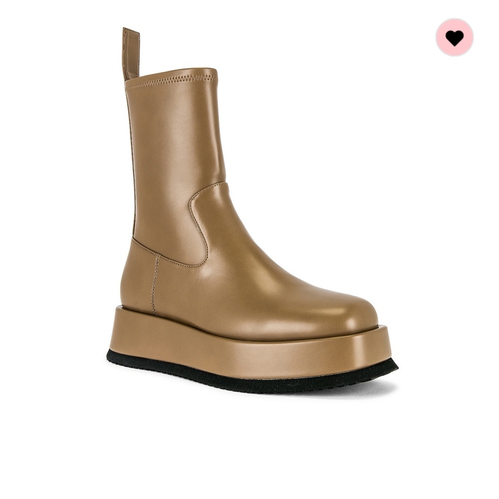 REVOLVE: Jeffrey Campbell Beige Platform Rain Bootie